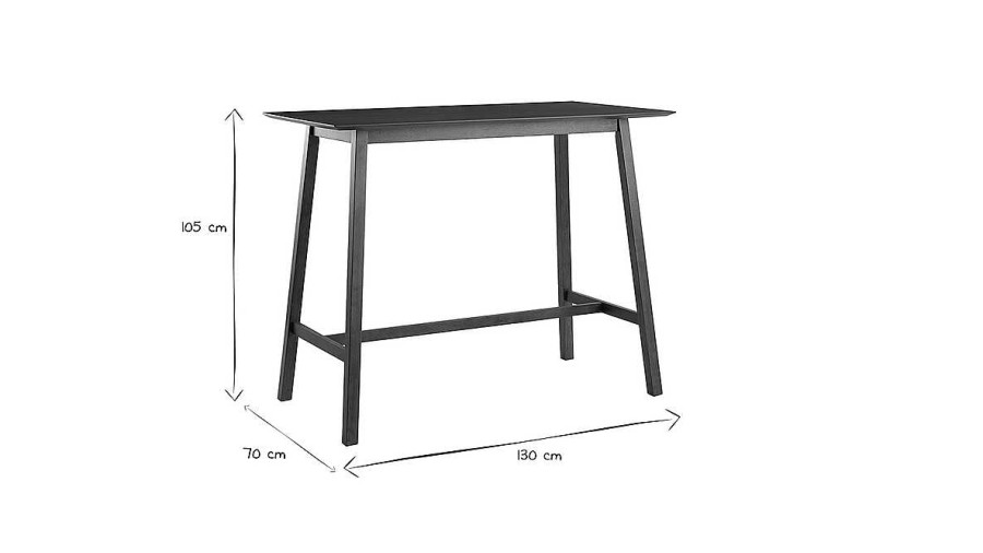 Table Miliboo | Table De Bar Noyer L130 Cm Russell