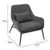 Canap & Fauteuil Miliboo Fauteuil Design | Fauteuil Design En Tissu Effet Velours Bleu Canard Et M Tal Noir Maxine