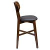 Chaise & Tabouret Miliboo Tabouret De Bar | Tabouret De Bar Noyer Et Assise Noire H65 Cm Lucia