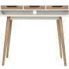 Bureau Miliboo Bureau Design | Bureau Avec Rangements Scandinave Bois Clair Et Blanc L110 Cm Opus