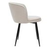 Chaise & Tabouret Miliboo Chaise Design | Chaises Design En Tissu Effet Velours Beige Et M Tal Noir (Lot De 2) Serif