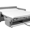 Canap & Fauteuil Miliboo Canap Design | Canap Convertible 3 Places En Tissu Gris Clair Avec Matelas 12 Cm Dome