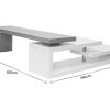 Rangement Miliboo Meuble Tv Design | Meuble Tv Design Modulable Blanc Et Bois Clair Ch Ne L215 Cm Max