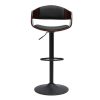 Chaise & Tabouret Miliboo Tabouret De Bar | Tabouret De Bar Design R Glable Noir Et Bois Fonc Eustache