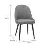 Chaise & Tabouret Miliboo Chaise Design | Chaises Design En Tissu Effet Velours Gris Et M Tal Noir (Lot De 2) Reez