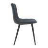 Chaise & Tabouret Miliboo Chaise Design | Chaises Design En Tissu Effet Velours Gris Fonc Et M Tal Noir (Lot De 2) Parker