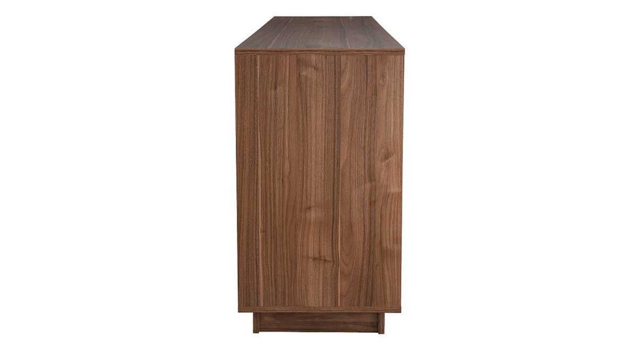 Rangement Miliboo | Buffet Vintage Finition Bois Fonc Noyer 4 Portes L180 Cm Como