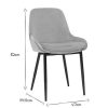 Chaise & Tabouret Miliboo Chaise Design | Chaises Design En Tissu Velours Taupe Et M Tal Noir (Lot De 2) Holo