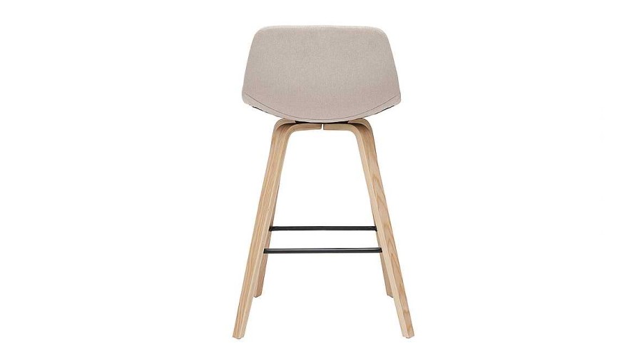 Chaise & Tabouret Miliboo Tabouret De Bar | Tabourets De Bar Scandinaves Beige Et Bois Clair H65 Cm (Lot De 2) Nonie