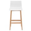 Chaise & Tabouret Miliboo Tabouret De Bar | Tabourets De Bar Design Bois Et Blanc H65 Cm (Lot De 2) New Surf