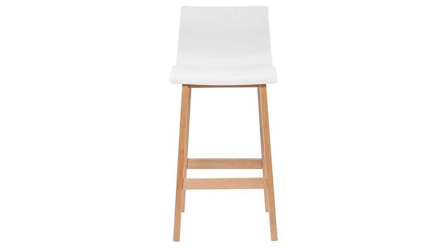 Chaise & Tabouret Miliboo Tabouret De Bar | Tabourets De Bar Design Bois Et Blanc H65 Cm (Lot De 2) New Surf