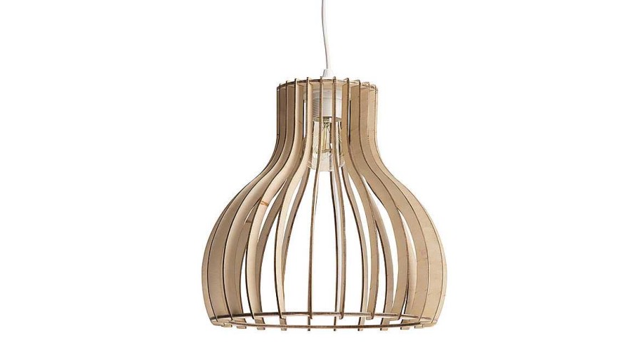 Luminaire Miliboo | Suspension Design Ajour E En Bois Naturel Et Li Ge D29 Cm Fiji