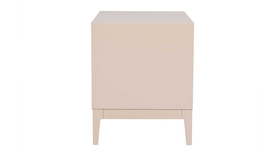 Chambre Miliboo | Table De Chevet Rose Poudr Et M Tal Dor Avec Rangements L60 Cm Giana