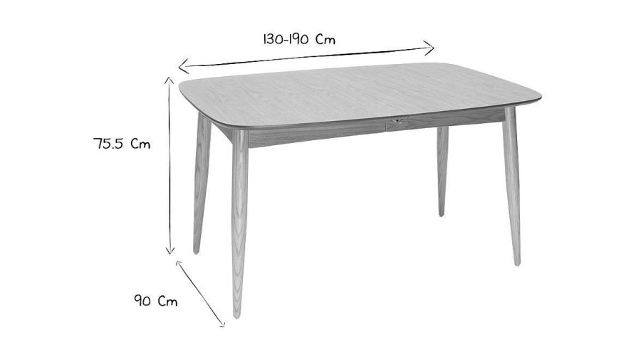 Table Miliboo Table Extensible | Table Manger Extensible Fr Ne L130-190 Cm Nordeco