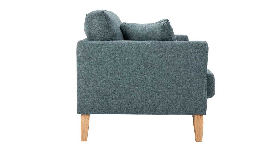 Canap & Fauteuil Miliboo Canap Design | Canap Scandinave D Houssable 2 Places En Tissu Effet Velours Vert De Gris Et Bois Clair Oslo