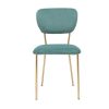 Chaise & Tabouret Miliboo Chaise Design | Chaises Design En Tissu Velours Gaufr Vert C Ladon Et M Tal Dor (Lot De 2) Lepidus