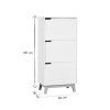 Bureau Miliboo | Meuble De Rangement Haut Blanc Et Bois Clair 3 Portes L60 Cm Leena