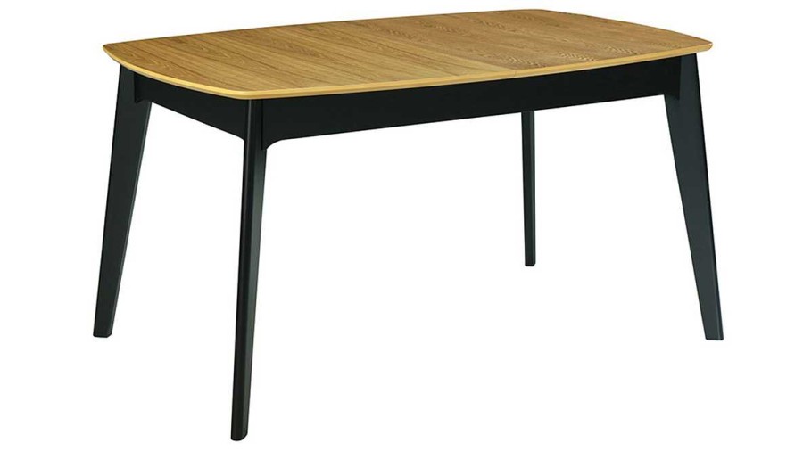 Table Miliboo Table Extensible | Table Extensible Rallonges Int Gr Es Rectangulaire Bois Et Noir L140-180 Cm Meena