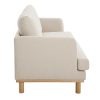 Canap & Fauteuil Miliboo Canap Design | Canap Scandinave 3 Places En Tissu Beige Et Bois Clair Hobart