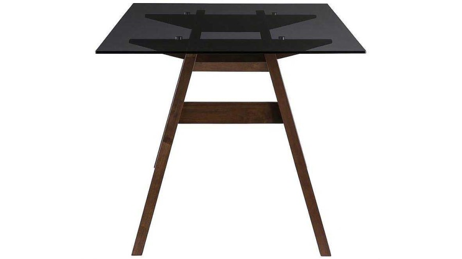 Table Miliboo Table Manger Fixe | Table Manger Design En Verre Fum Noir Et Bois Fonc L160 Cm Bacco