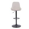 Chaise & Tabouret Miliboo Tabouret De Bar | Tabourets De Bar Design R Glables En Tissu Velours Taupe Et M Tal Noir 360° (Lot De 2) Holo