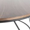 Table Miliboo | Table Basse Ronde Bois Fonc Noyer Et M Tal Noir D80 Cm Lace