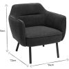 Canap & Fauteuil Miliboo Fauteuil Design | Fauteuil Design En Tissu Effet Velours Gris Fonc Et M Tal Noir Laurens