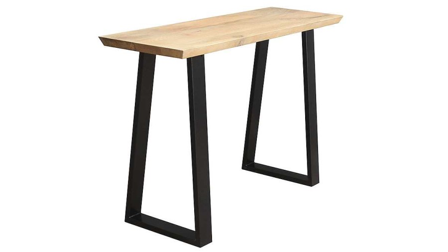 Table Miliboo | Console Industrielle En Bois Manguier Massif Et M Tal Noir L120 Cm Vijay