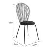 Chaise & Tabouret Miliboo Chaise Design | Chaises En Rotin, Tissu Et M Tal Noir (Lot De 2) Peacock