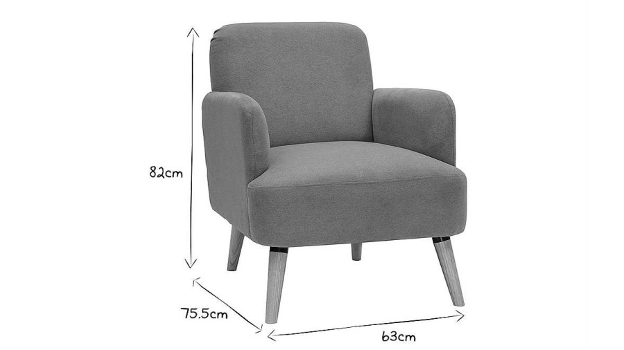 Canap & Fauteuil Miliboo Fauteuil Design | Fauteuil Scandinave En Tissu Gris Clair Et Bois Clair Isko