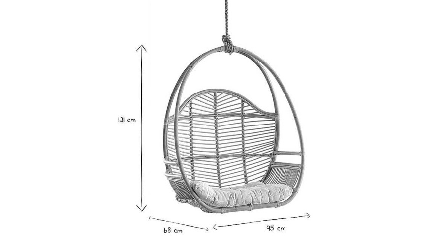Bureau Miliboo | Fauteuil Suspendu En Rotin Galon
