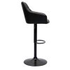 Chaise & Tabouret Miliboo Tabouret De Bar | Tabourets De Bar R Glables Matelass S Noirs Et M Tal Noir 360° (Lot De 2) Montero