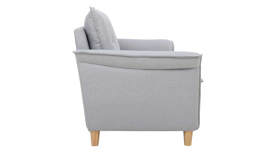 Canap & Fauteuil Miliboo Canap Design | Canap Scandinave 2 Places En Tissu Gris Clair Et Bois Clair Cliff