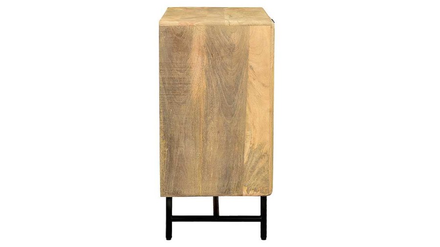 Rangement Miliboo | Commode Grav E En Bois Manguier Massif Et M Tal Noir 3 Tiroirs L70 Cm Morisson