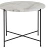 Table Miliboo | Table Basse Ronde Design En Marbre Blanc Et M Tal Noir D52 Cm Sarda