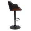 Chaise & Tabouret Miliboo Tabouret De Bar | Tabouret De Bar Design R Glable Noir Et Bois Fonc Lucien