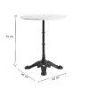 Table Miliboo | Table Bistrot Ronde En Marbre Blanc Et M Tal Noir L60 Cm Conty