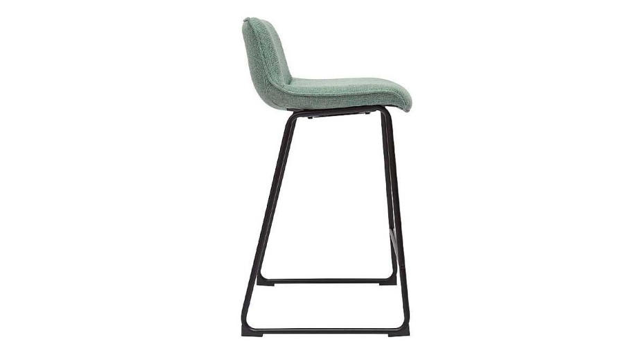 Chaise & Tabouret Miliboo Tabouret De Bar | Tabourets De Bar En Tissu Effet Velours Textur C Ladon Et M Tal Noir H65 Cm (Lot De 2) Boost