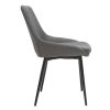 Chaise & Tabouret Miliboo Chaise Design | Chaises Design En Tissu Gris Et M Tal Noir (Lot De 2) Holo