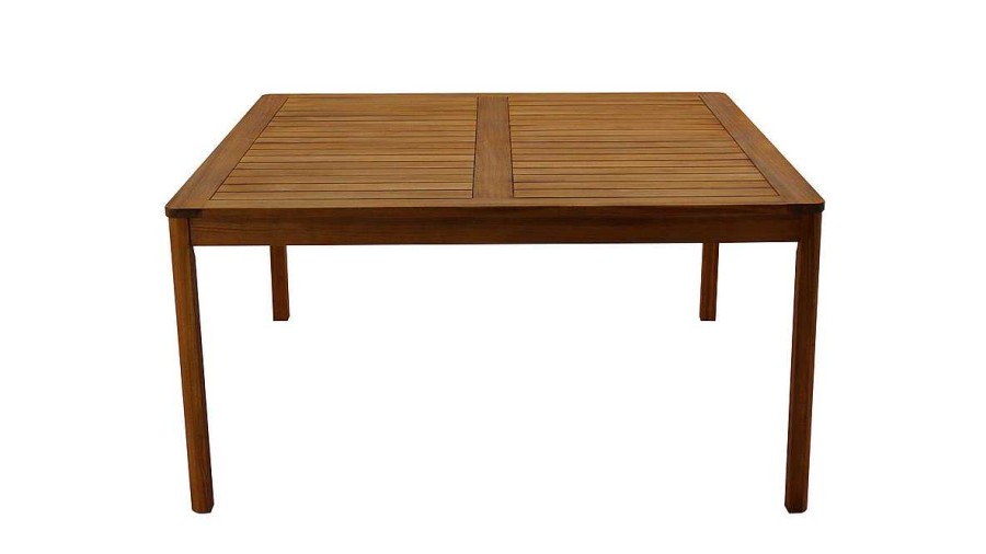 Jardin Miliboo | Table De Jardin Carr E En Bois Massif L140 Cm Akis