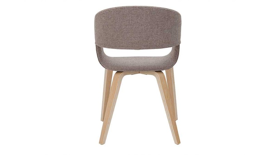 Chaise & Tabouret Miliboo Chaise Design | Chaises Design En Tissu Taupe Et Bois Clair (Lot De 2) Slam