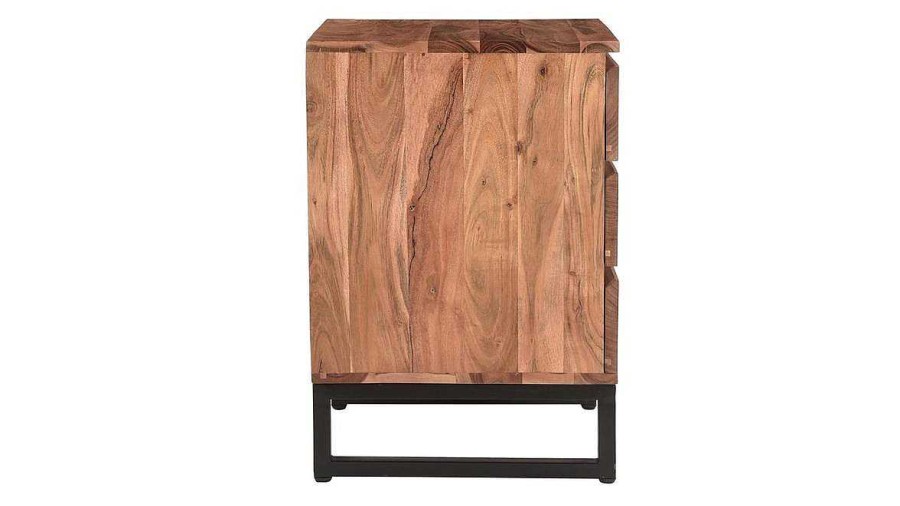 Bureau Miliboo Rangement Bureau | Caisson De Bureau 3 Tiroirs Industriel Bois Massif Et M Tal Noir Hoorn