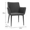 Chaise & Tabouret Miliboo Chaise Design | Chaise Design En Tissu Gris Anthracite Et M Tal Noir Carlie