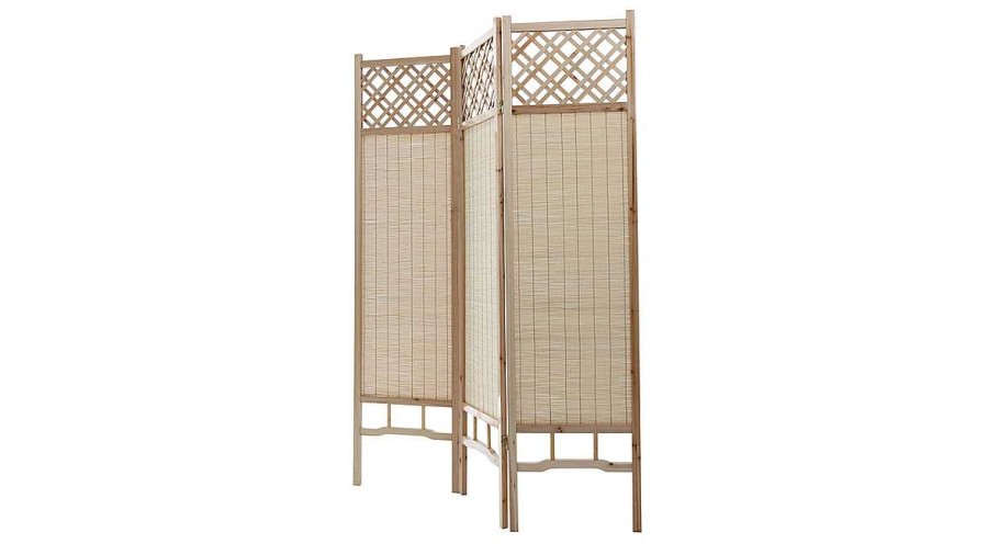 D Co Miliboo | Paravent Japonais En Pin Et Bambou 3 Vantaux L133 Cm New Niha