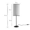 Luminaire Miliboo | Lampe Poser En Papier Tiss Et M Tal Noir H55 Cm Zeta