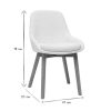 Chaise & Tabouret Miliboo Chaise Design | Chaises Scandinaves En Tissu Effet Laine Boucl E Blanc Et Bois Clair Massif (Lot De 2) Holo