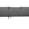 Canap & Fauteuil Miliboo Canap D'Angle | Canap D'Angle Droit Scandinave 5 Places En Tissu Gris Anthracite Et Bois Clair Creep