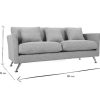 Canap & Fauteuil Miliboo Canap Design | Canap Design 3 Places En Tissu Gris Clair Et Acier Chrom Volupt