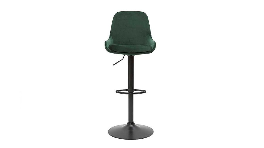 Chaise & Tabouret Miliboo Tabouret De Bar | Tabourets De Bar Design R Glables Velours Vert (Lot De 2) Holo