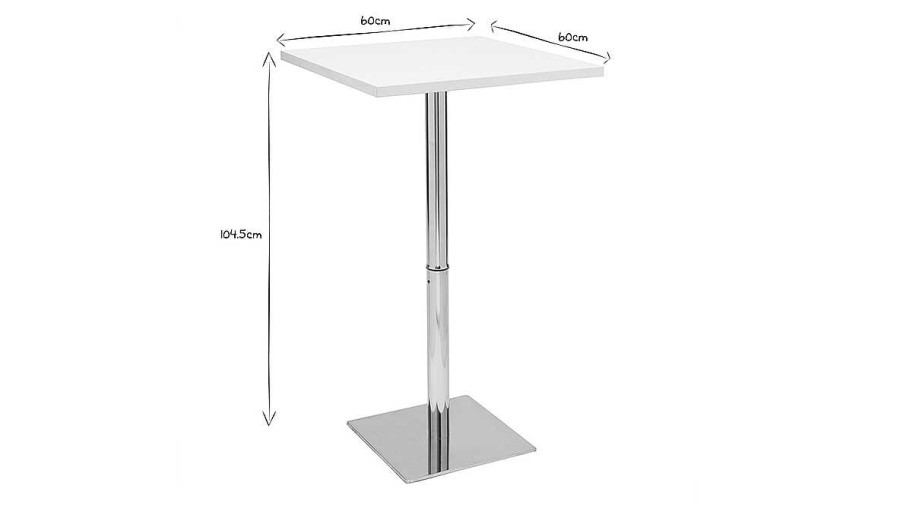 Table Miliboo | Table De Bar Design Carr E Blanche L60 Cm Jack